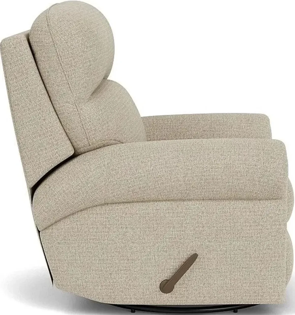 Flexsteel Langston Brown Truffle Swivel Gliding Manual Recliner