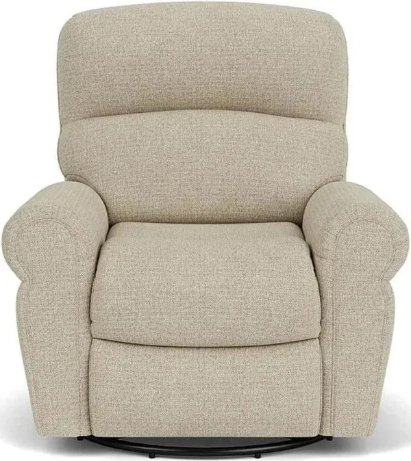 Flexsteel Langston Brown Truffle Swivel Gliding Manual Recliner