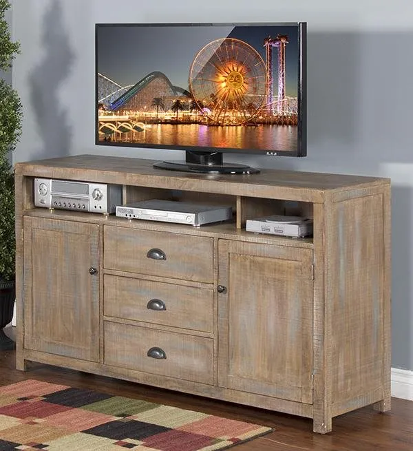 DURANGO WEATHERED BROWN 66 INCH TV STAND CONSOLE