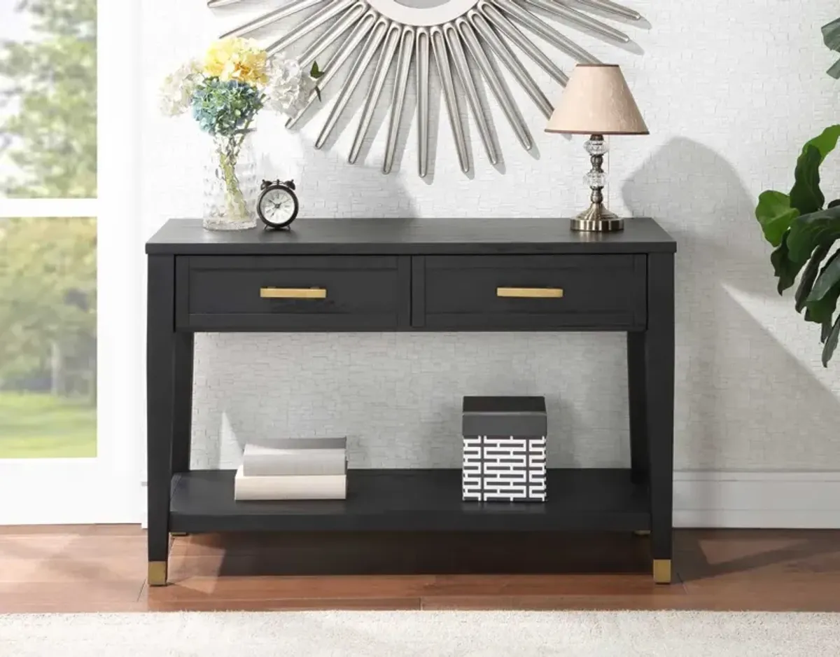 Steve Silver Yves Rubbed Charcoal Sofa Table