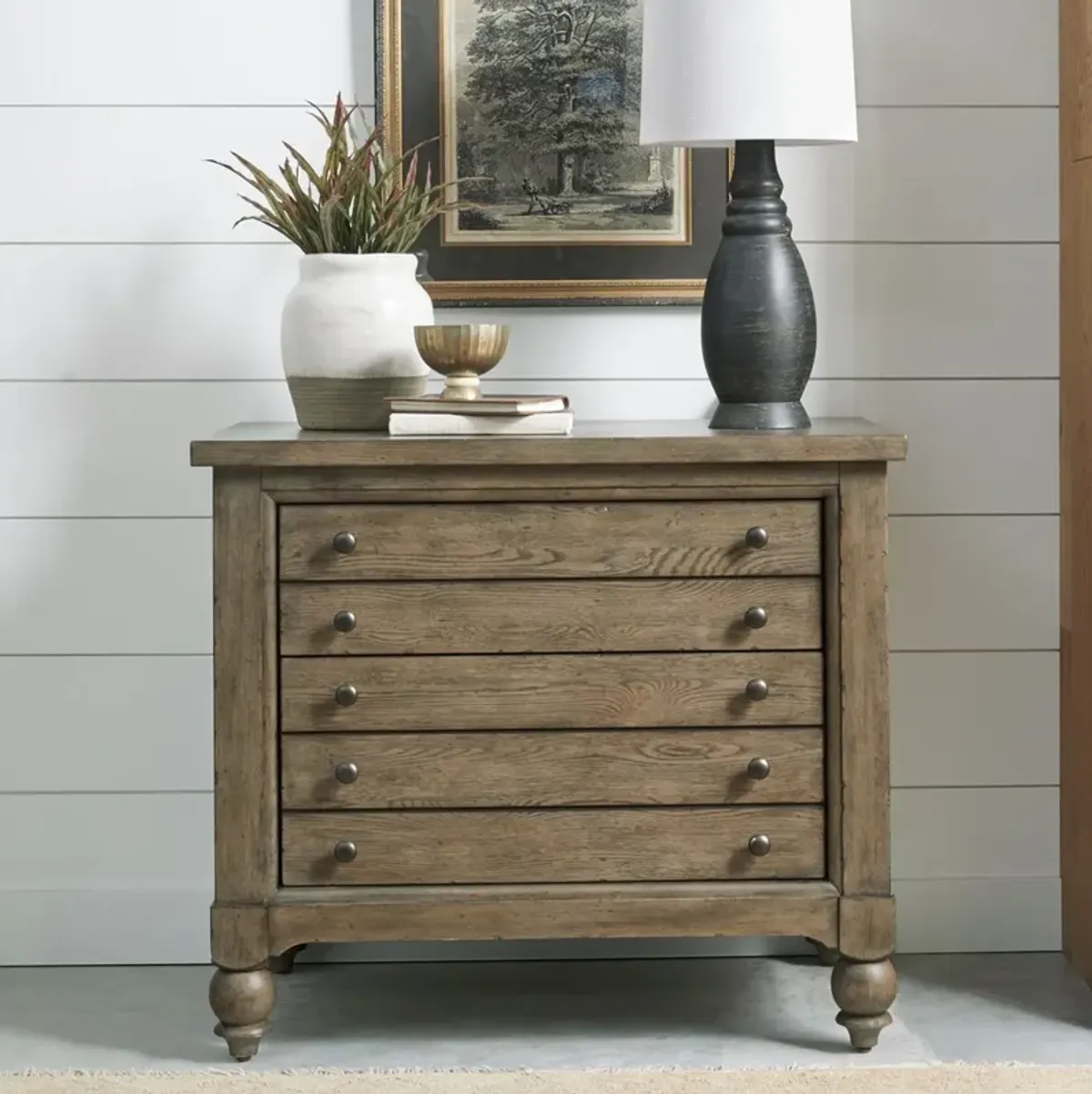 Liberty Furniture Americana Farmhouse Light Brown Lateral File Cabinet