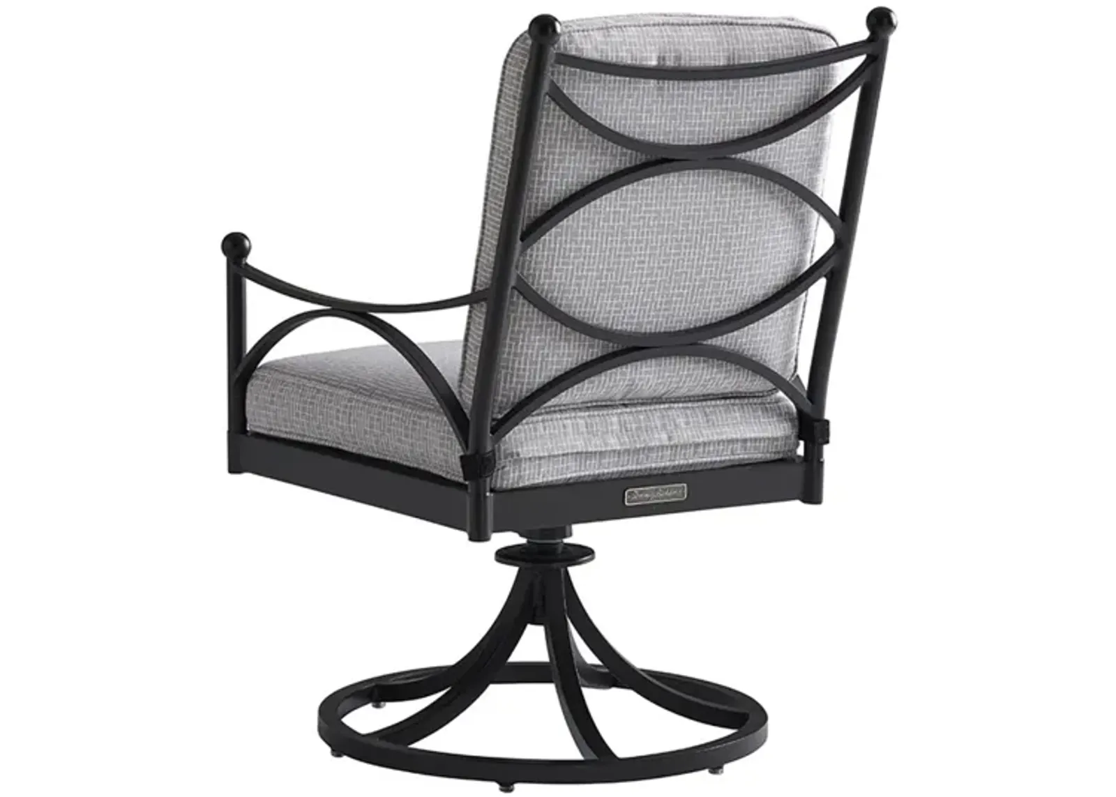 Tommy Bahama 18 Inch Swivel Rocker Patio Dining Chair Graphite/Printed Cushion - Pavlova