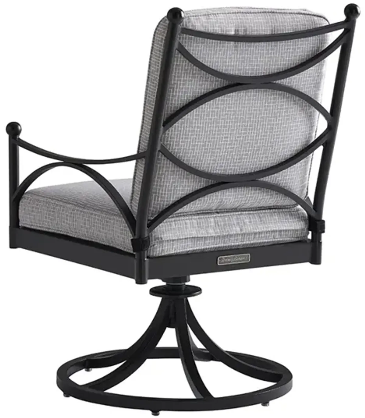 Tommy Bahama 18 Inch Swivel Rocker Patio Dining Chair Graphite/Printed Cushion - Pavlova