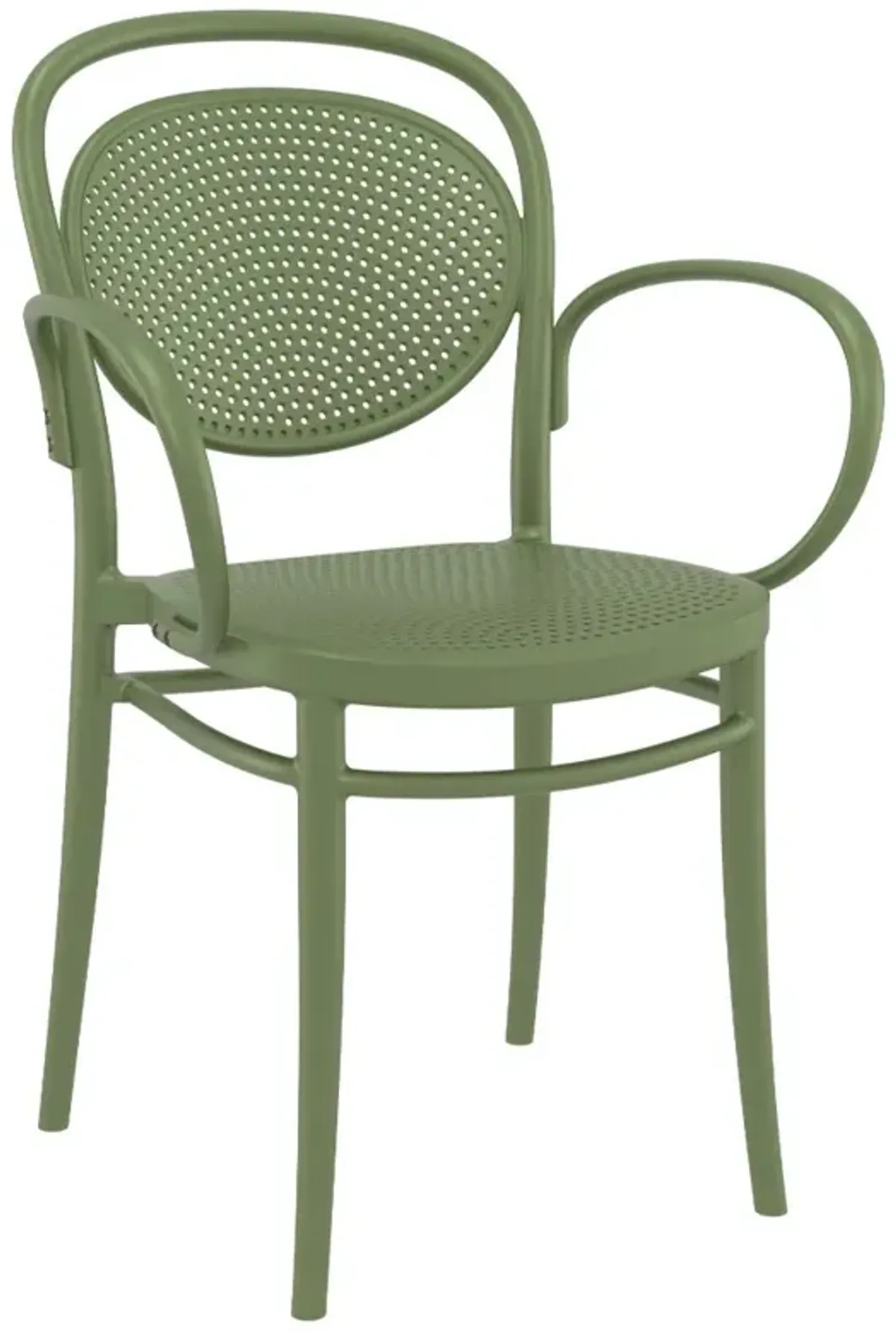 MARCEL XL RESIN OUTDOOR ARM CHAIR OLIVE GREEN