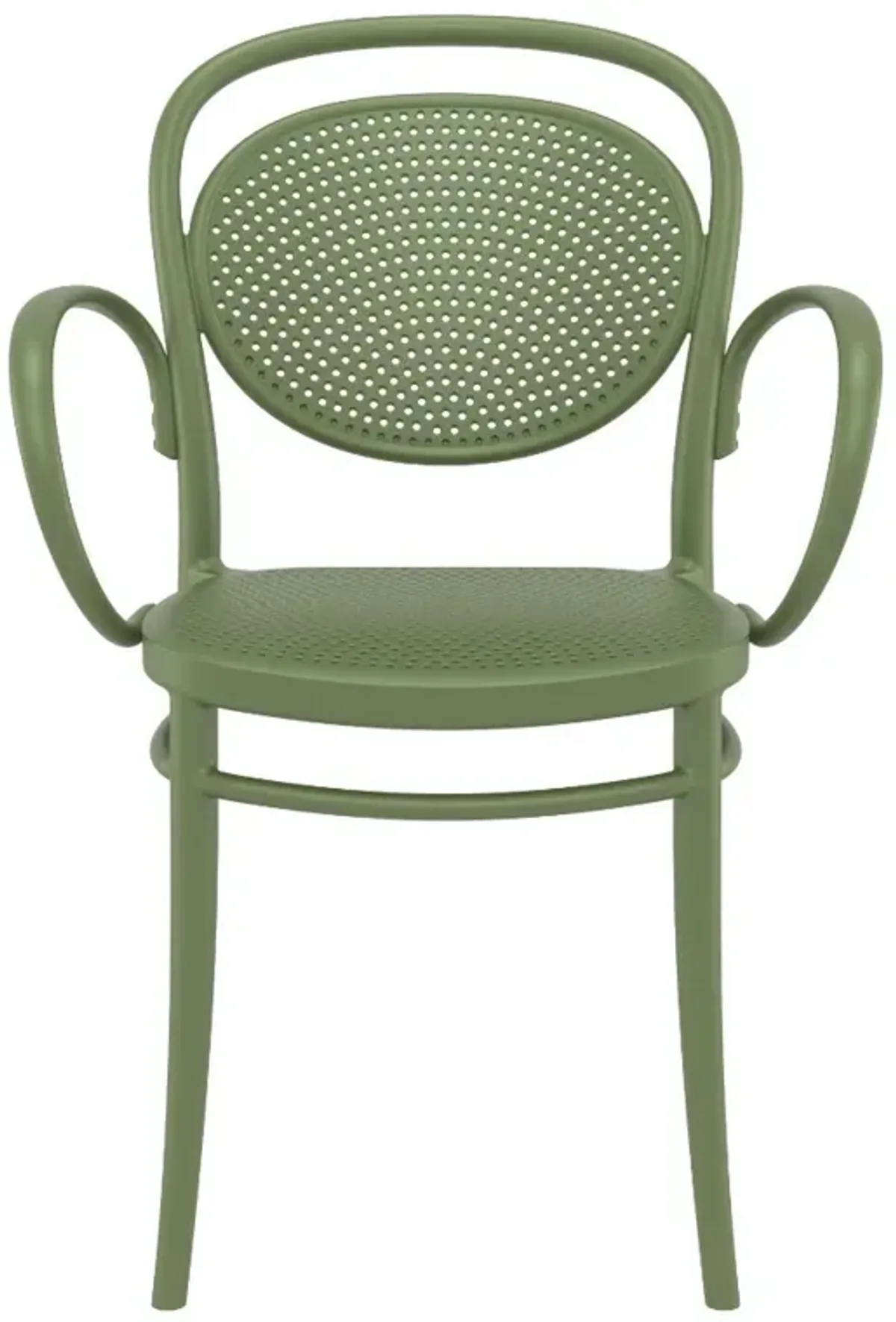 MARCEL XL RESIN OUTDOOR ARM CHAIR OLIVE GREEN