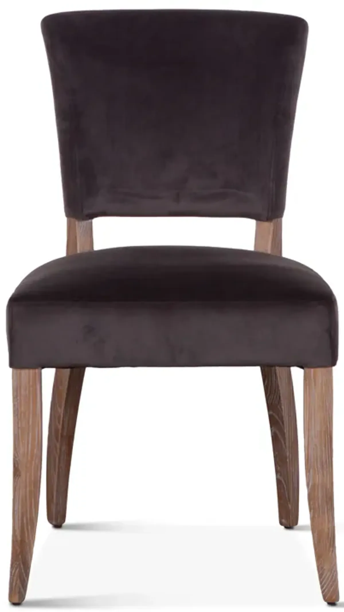 Home Trends Design Grosvenor Asphalt Gray Velvet Side Armless Chair