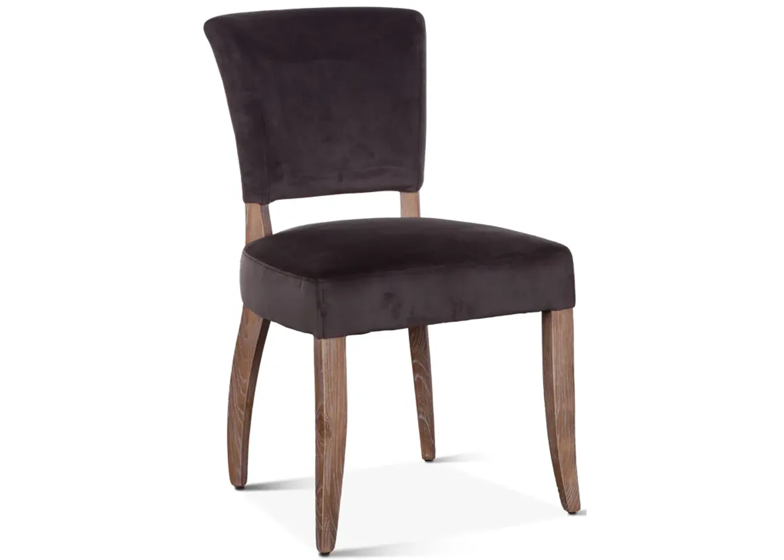 Home Trends Design Grosvenor Asphalt Gray Velvet Side Armless Chair