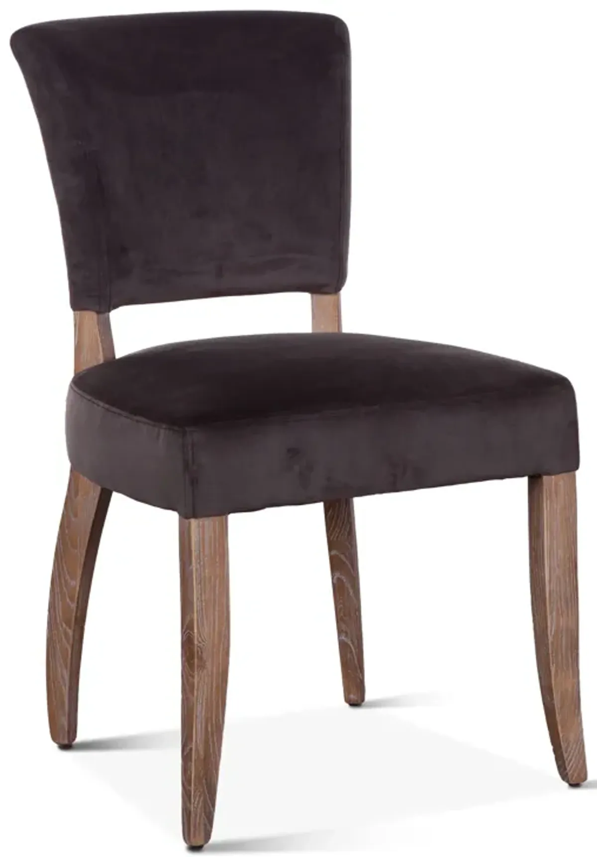 Home Trends Design Grosvenor Asphalt Gray Velvet Side Armless Chair