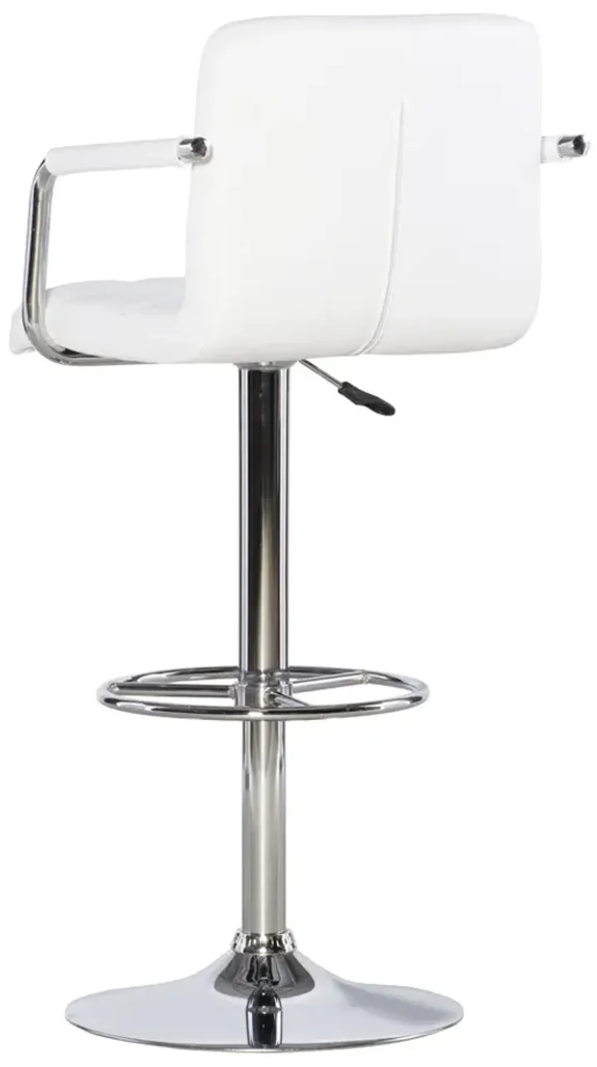 Powell White & Chrome Quilted Bar Stool