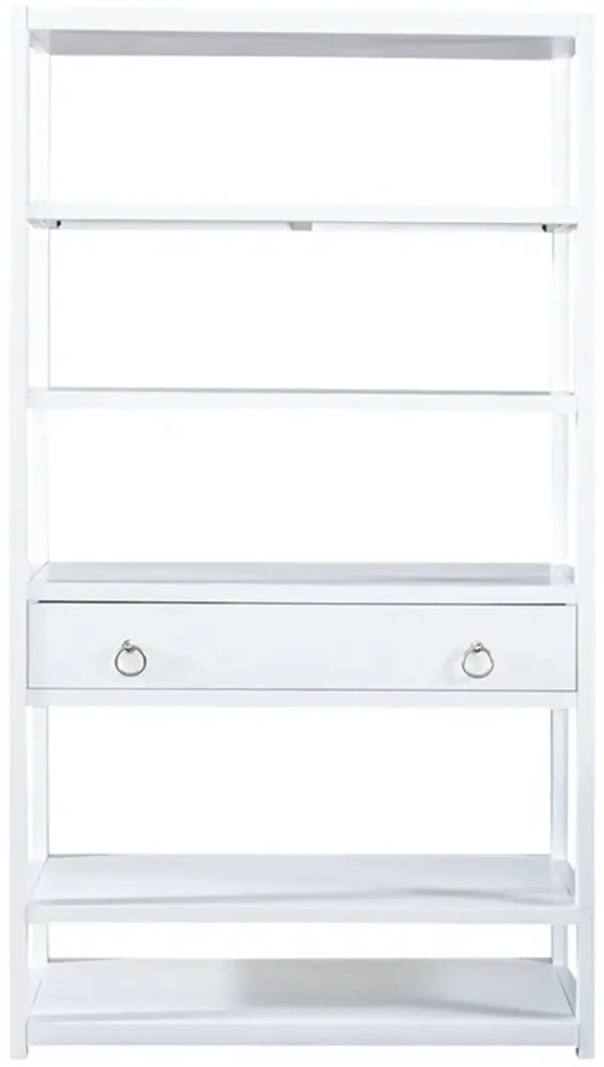 Wire Brushed White Accent Bookcase - East End