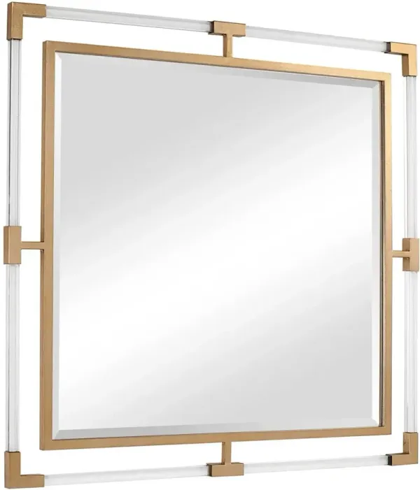 Uttermost Balkan Metallic Gold Leaf Square Mirror