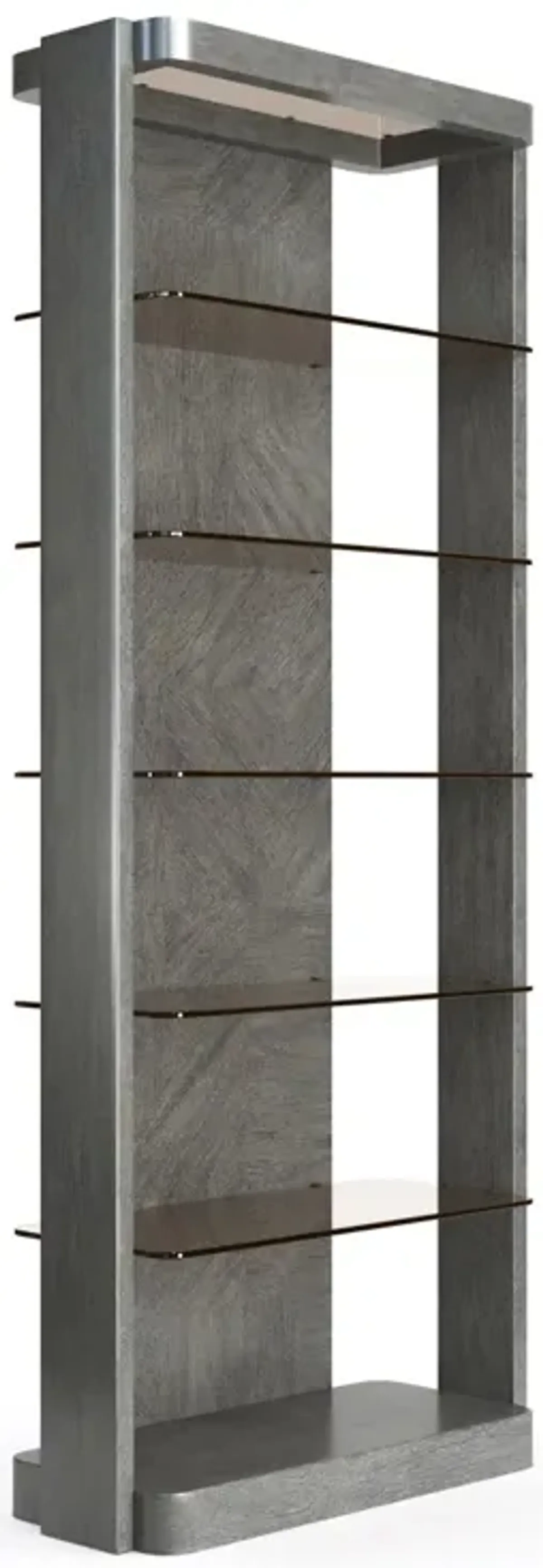 Casa Inspirata Madras Bookcase in Argento Medium Grey Wood Finish