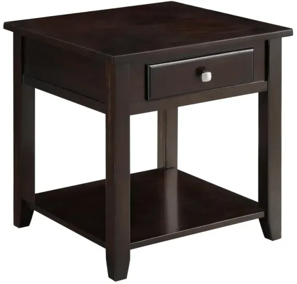 Coaster Bradford 1-Drawer Square Wood End Table Walnut