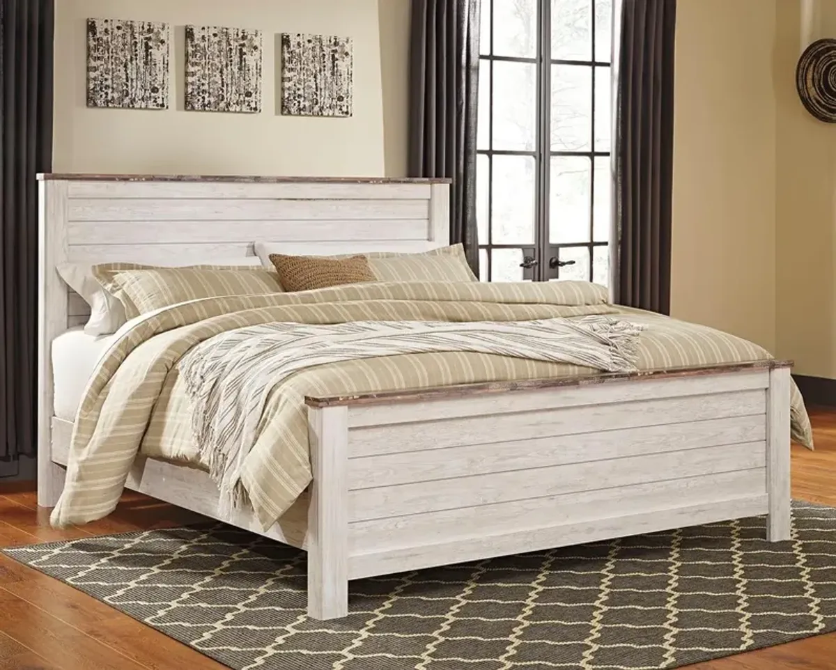 Ashley Willowton Whitewash California King Panel Bed