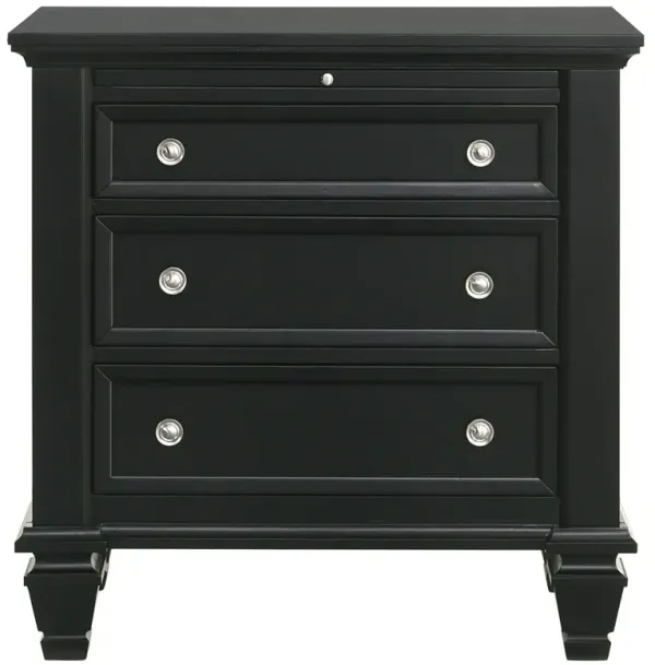 Coaster Sandy Beach 3-Drawer Nightstand Black