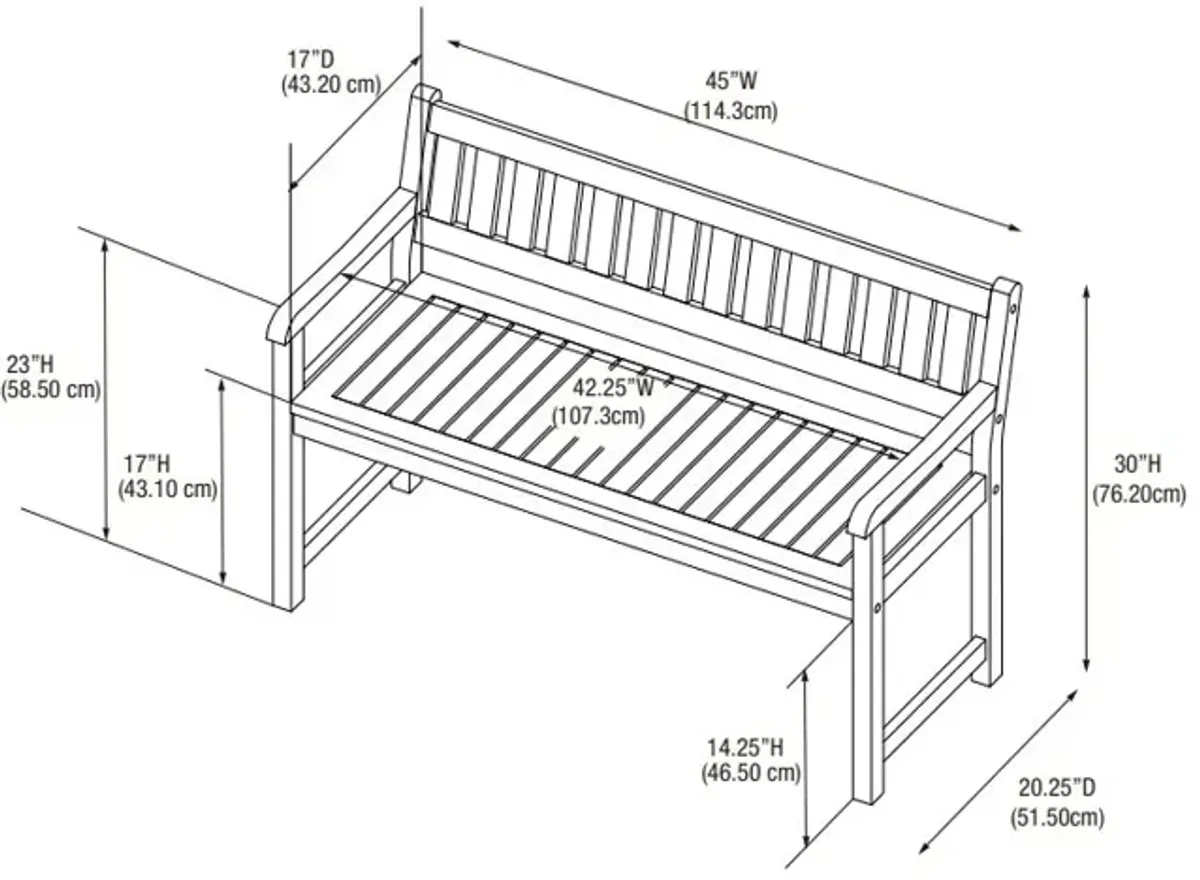 Linon Catalan Bench Acorn Finish