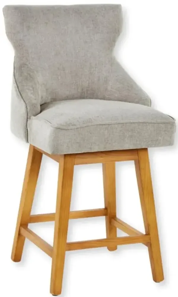 LUCY SWIVEL COUNTER STOOL IN NATURAL/ANEW GREY