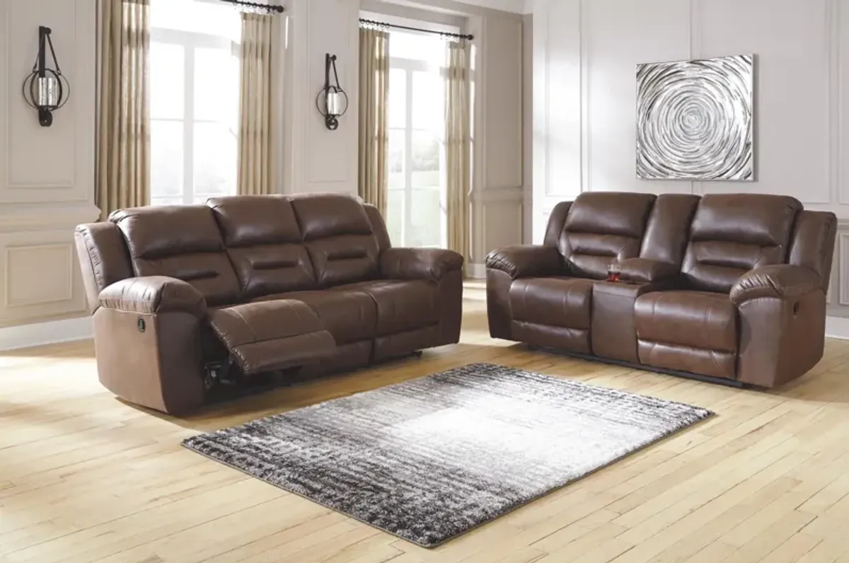 Ashley Stoneland Chocolate Double Reclining Console Loveseat