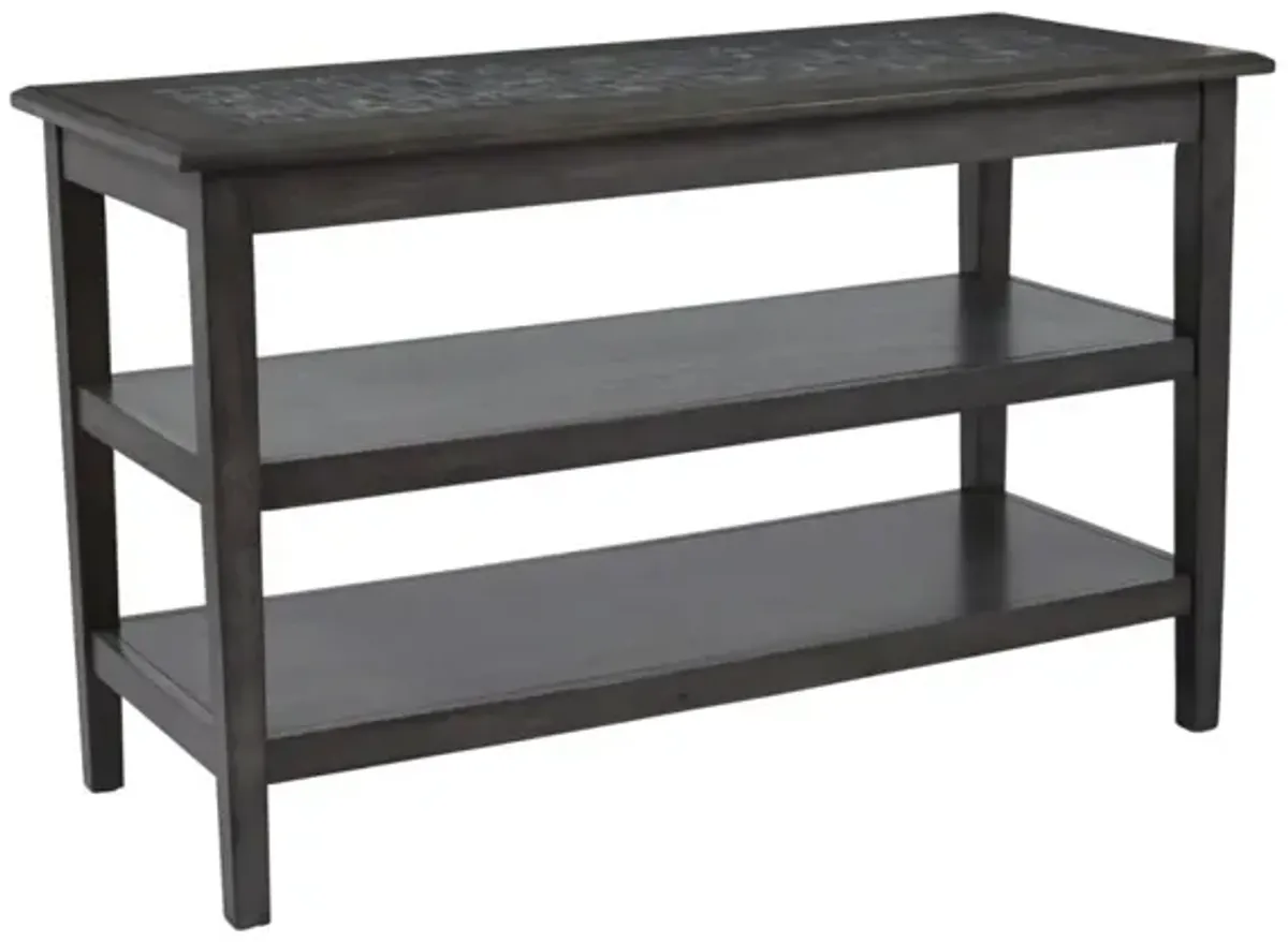 Jofran Grey Mosaic Sofa Media Table Grey