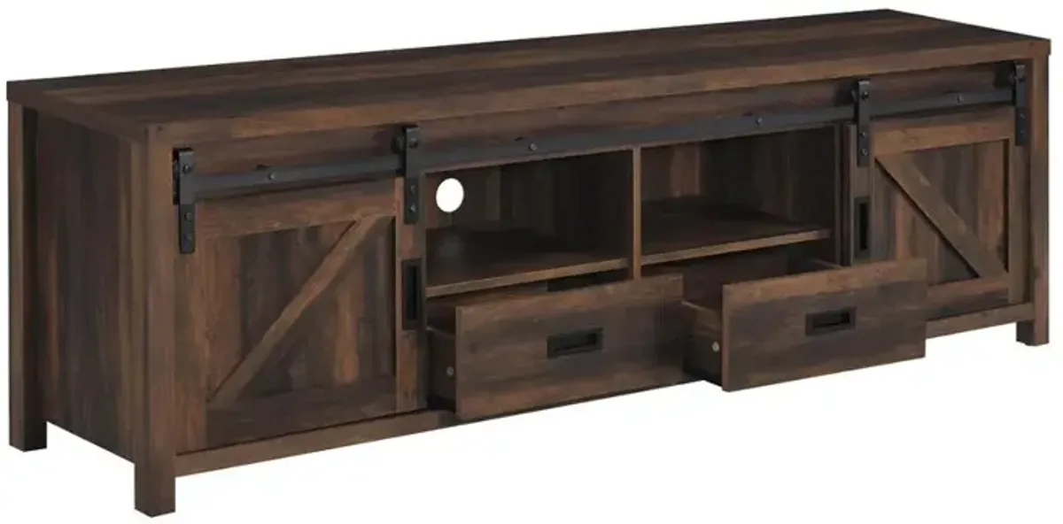 Coaster Madra 2-Door Engineered Wood 79 Inch TV Stand Dark Pine