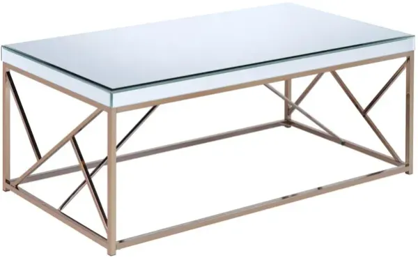 Steve Silver Evelyn Cocktail Table In Copper Chrome Finish