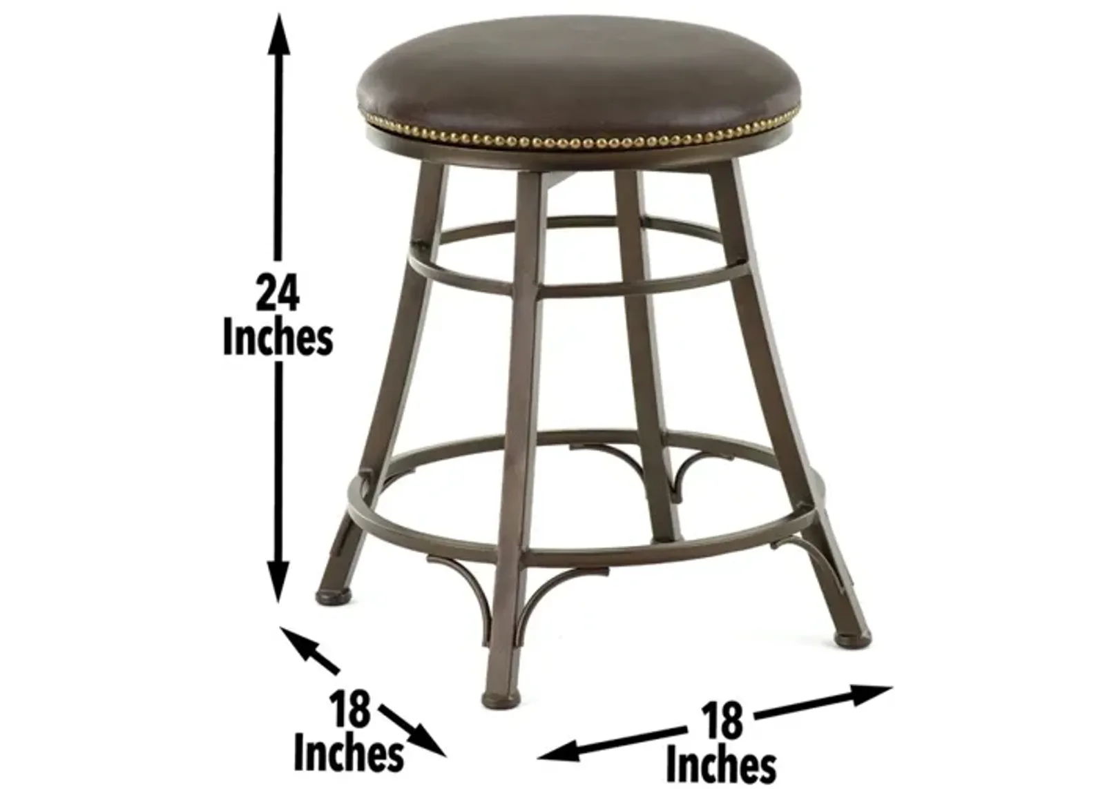 Steve Silver Bali 24 Inch Backless Counter-Height Stool Swivel Gray