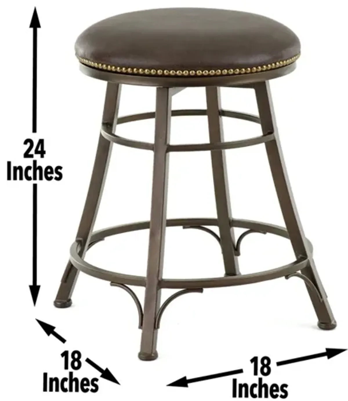 Steve Silver Bali 24 Inch Backless Counter-Height Stool Swivel Gray