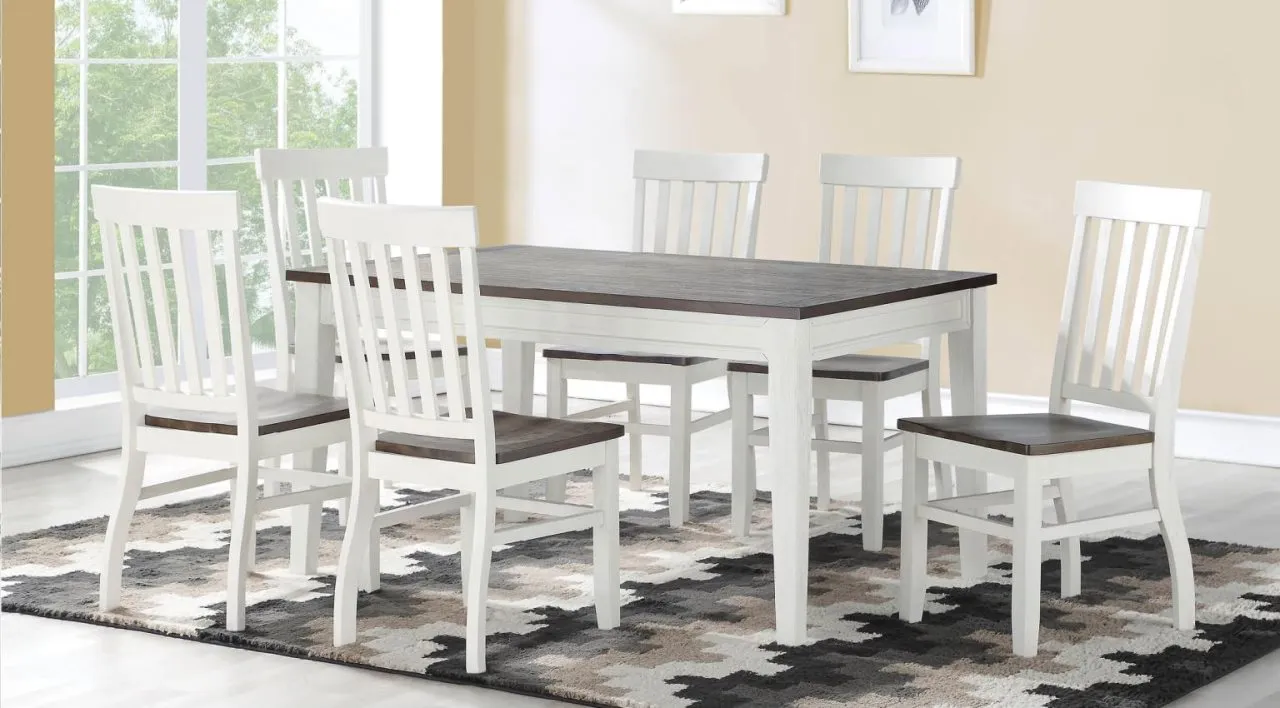 5 PIECE CAYLIE TABLE + 4 SIDE CHAIRS