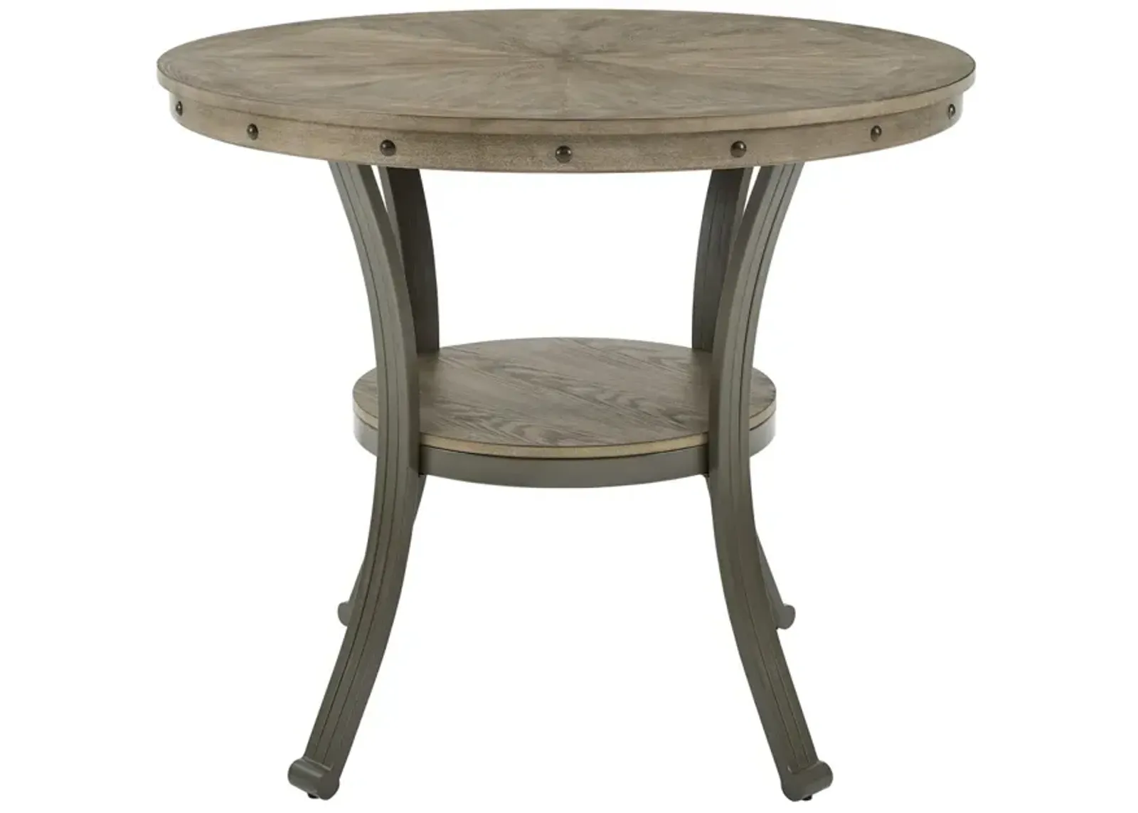 FRANKLIN GATHERING COUNTER HEIGHT 42" ROUND PUB TABLE - PEWTER