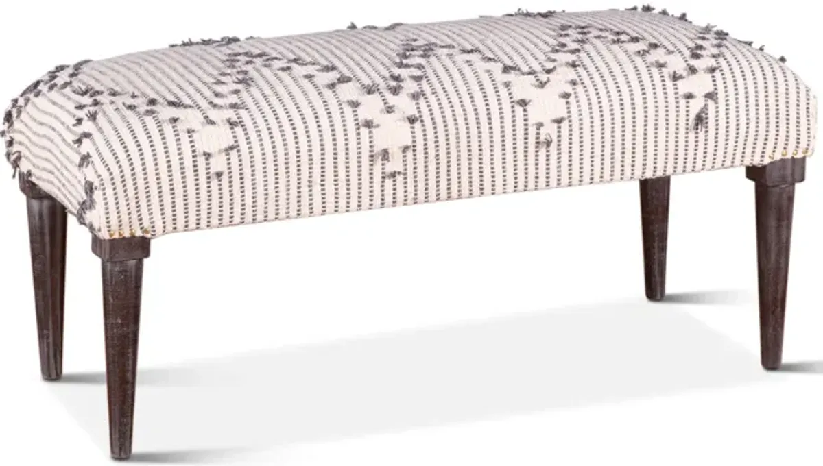 Home Trends Design Marrakech Upholstered Handloom Durry Accent Bench