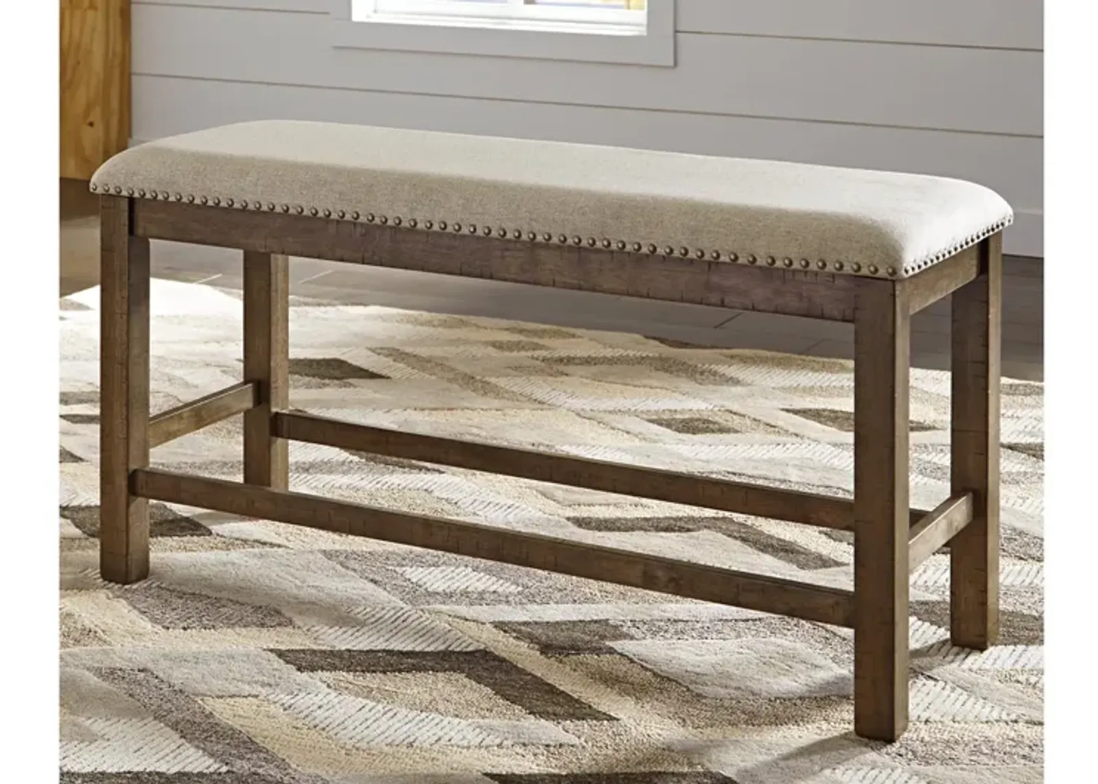 Ashley Moriville Beige Counter-Height Dining Bench