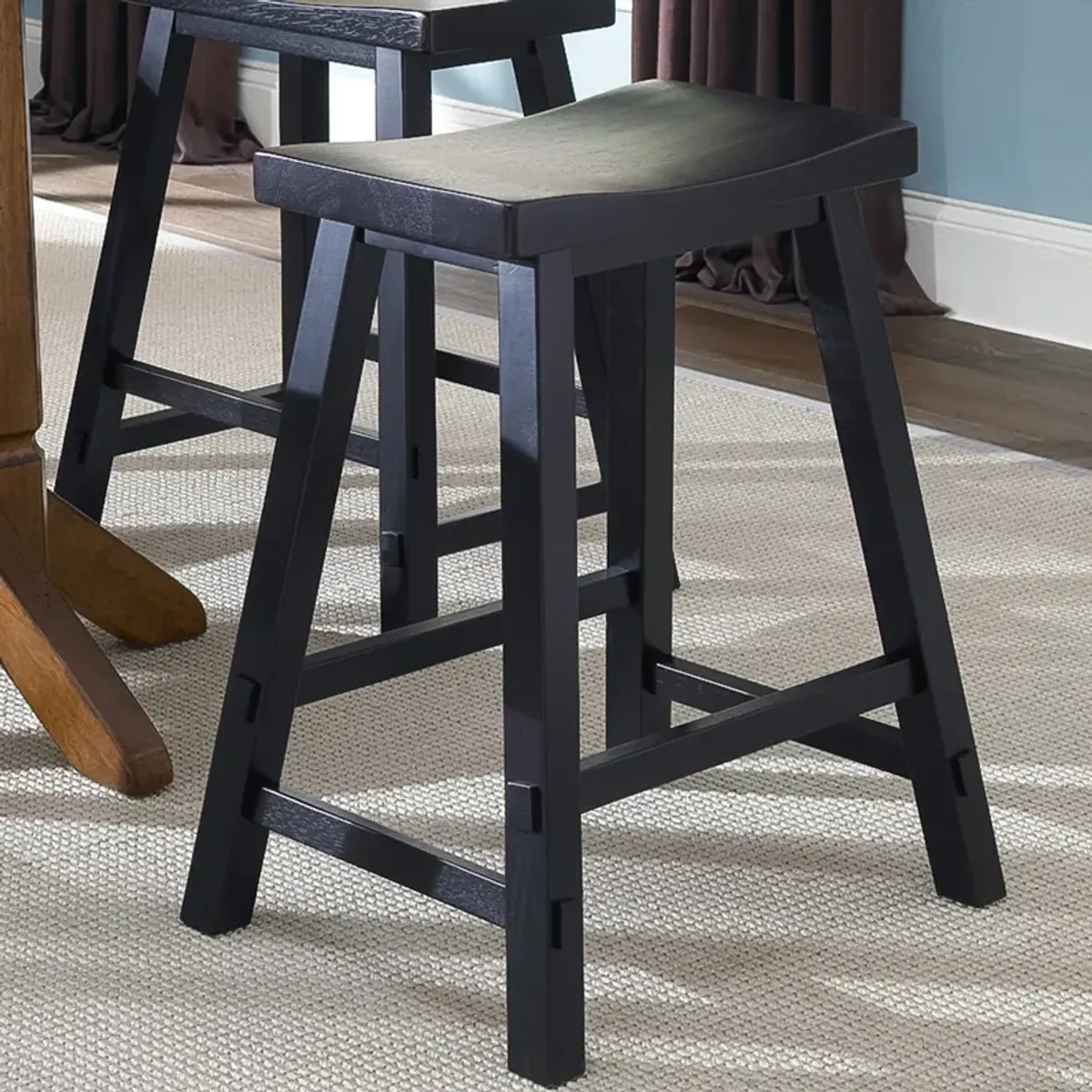 Creations II 24 Inch Sawhorse Black Bar Stool