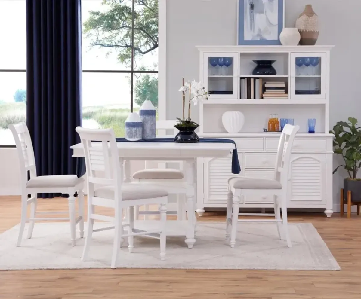 American Woodcrafters Cottage Traditions White Finish 7-Piece Gathering Table Dining Set