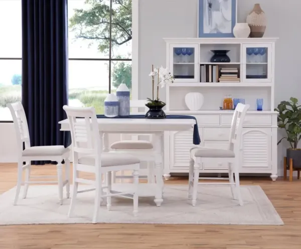 American Woodcrafters Cottage Traditions White Finish 7-Piece Gathering Table Dining Set