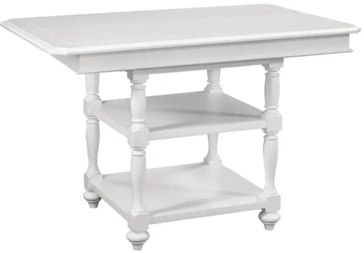 American Woodcrafters Cottage Traditions White Finish 7-Piece Gathering Table Dining Set