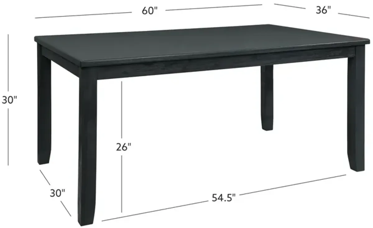 Linon Jorissen Dining Table Dark Charcoal