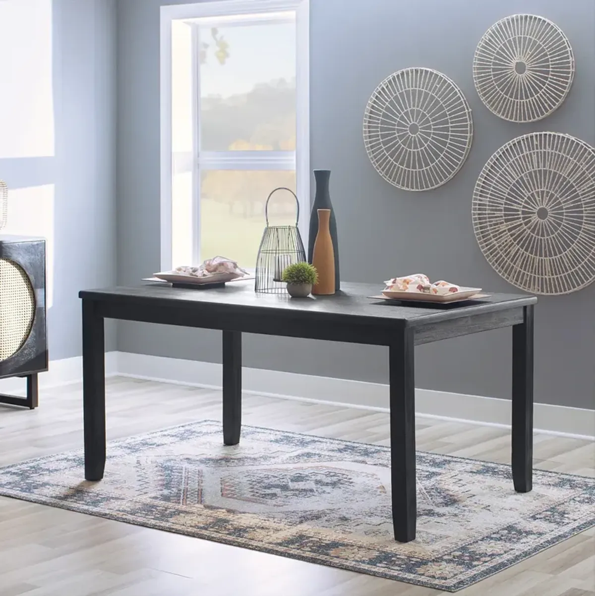 Linon Jorissen Dining Table Dark Charcoal