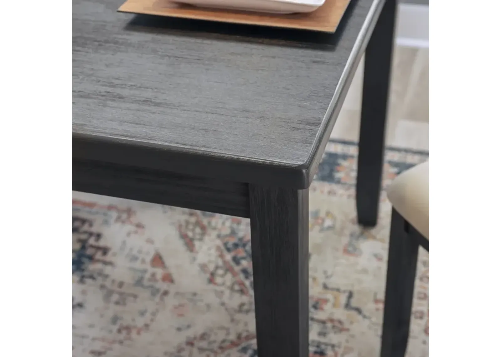 Linon Jorissen Dining Table Dark Charcoal