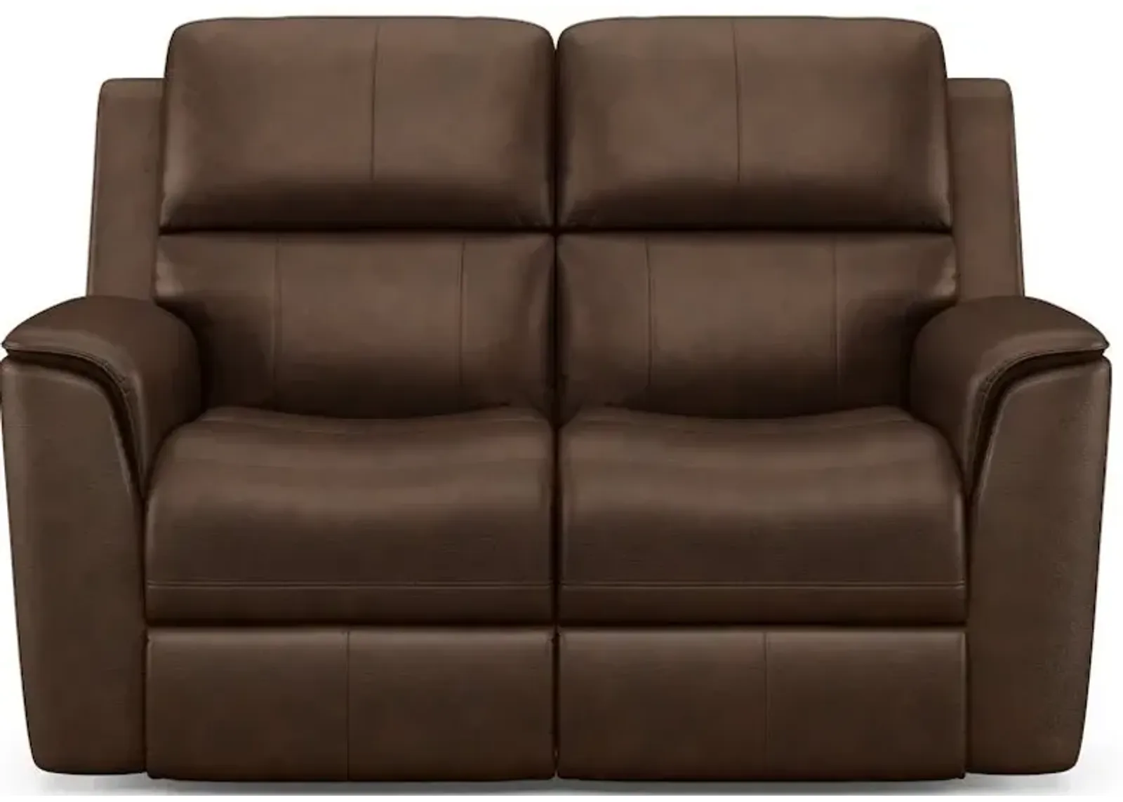 Flexsteel Henry Burnt Umber Leather Triple Power Recling Loveseat