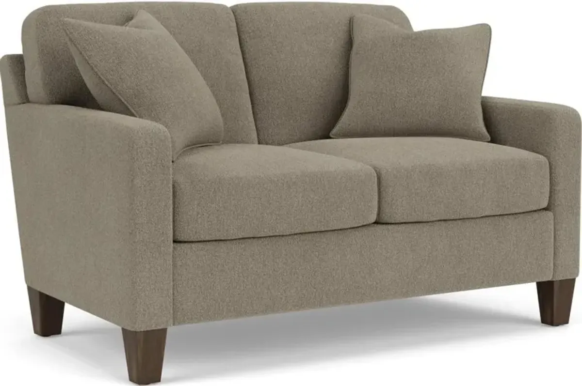 Flexsteel South Haven Gray Dove Loveseat with Square Legs