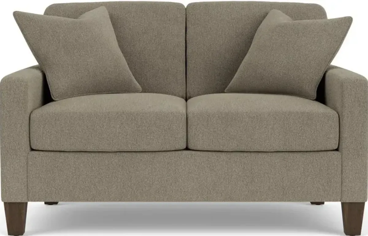 Flexsteel South Haven Gray Dove Loveseat with Square Legs