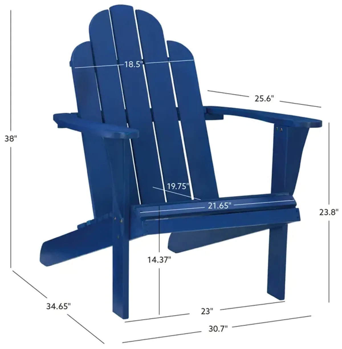 Linon Adirondack Chair Blue