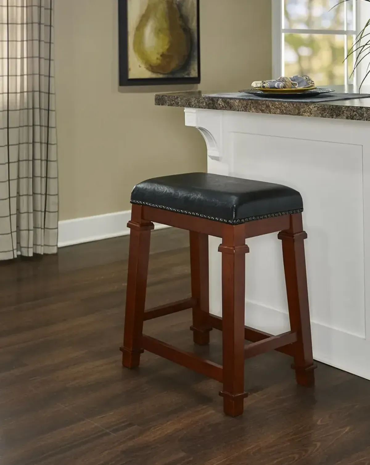 Linon Kennedy Backless Polyurethane Counter Stool