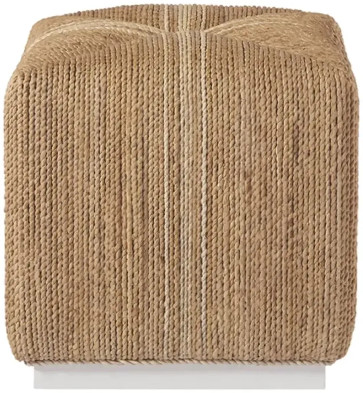 Universal Escape-Coastal Living Abaca Cube Ottoman Ligheight Brown