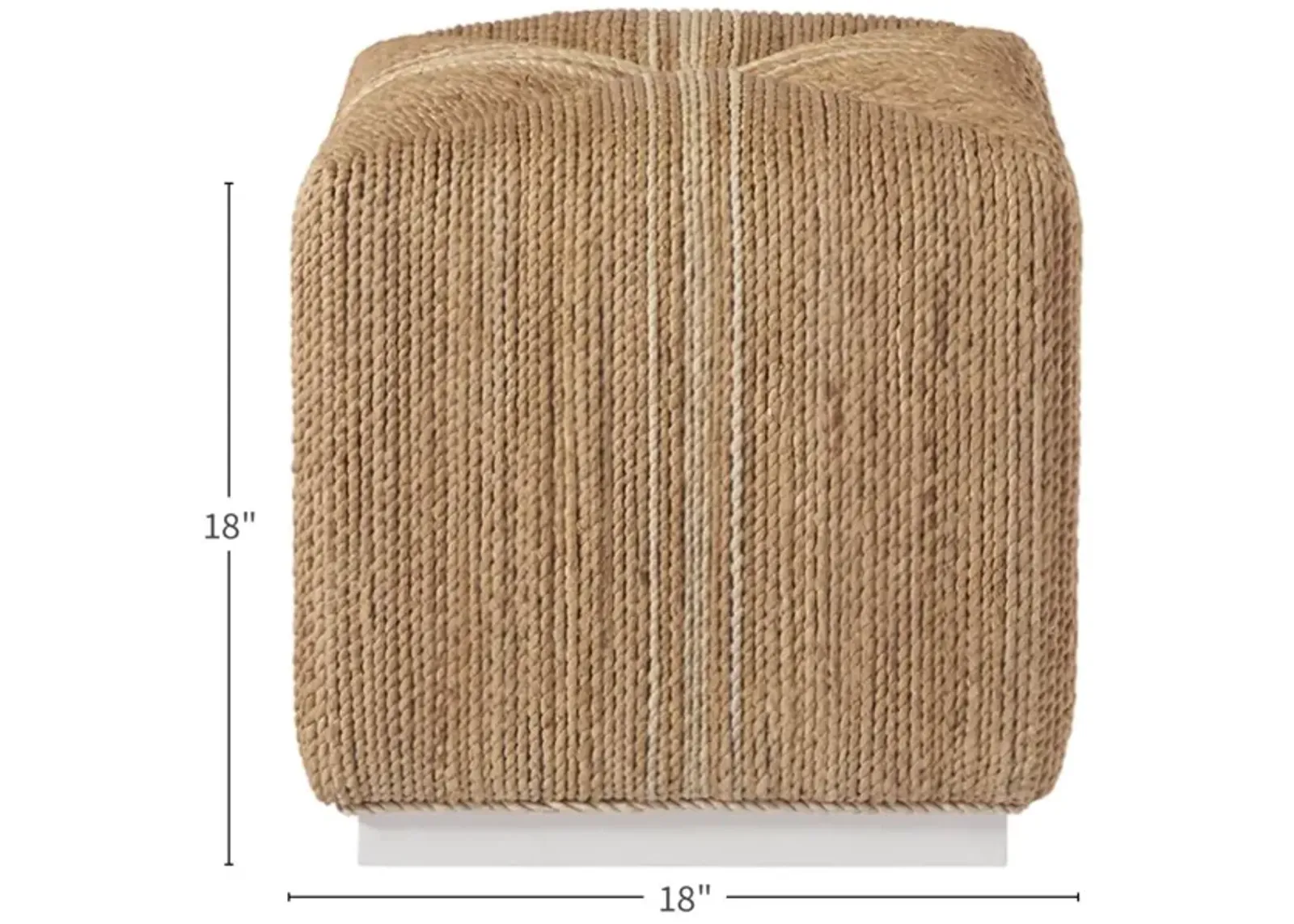 Universal Escape-Coastal Living Abaca Cube Ottoman Ligheight Brown