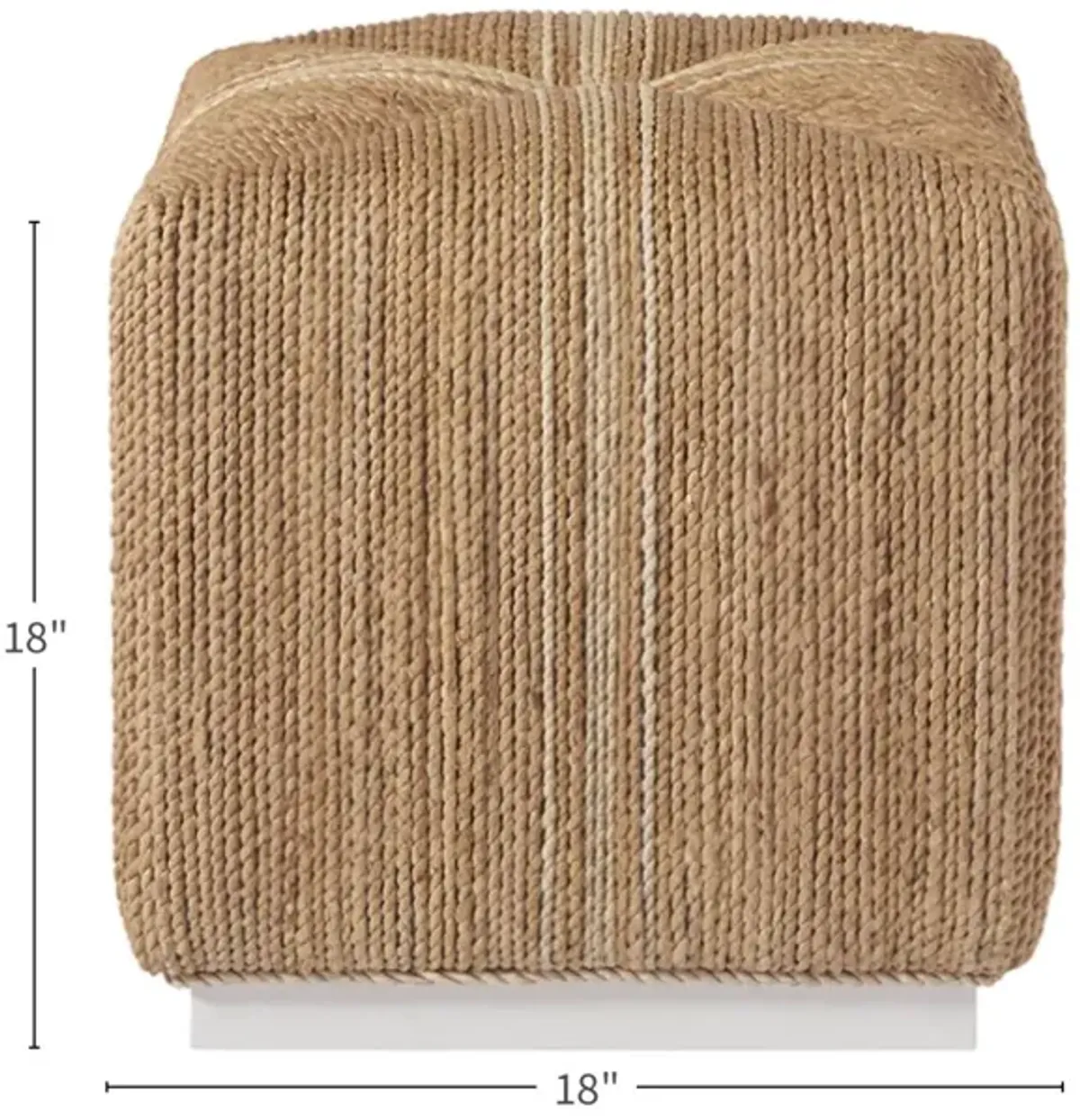 Universal Escape-Coastal Living Abaca Cube Ottoman Ligheight Brown