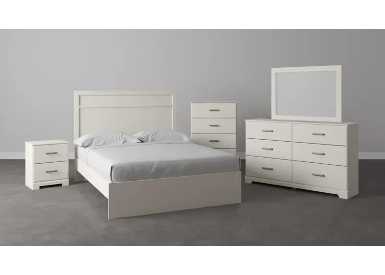 Ashley Stelsie White Dresser & Mirror