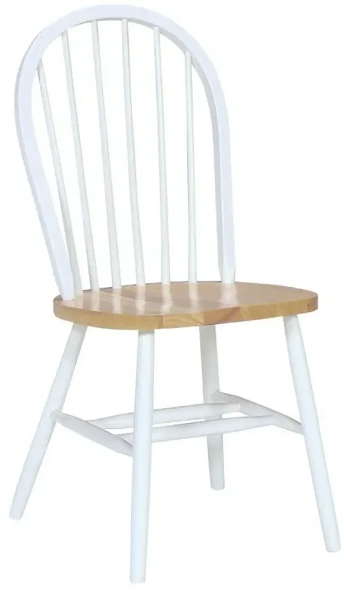 DINING ESSENTIALS WINDSOR WOOD DINING CHAIR IN WHITE & NATURAL