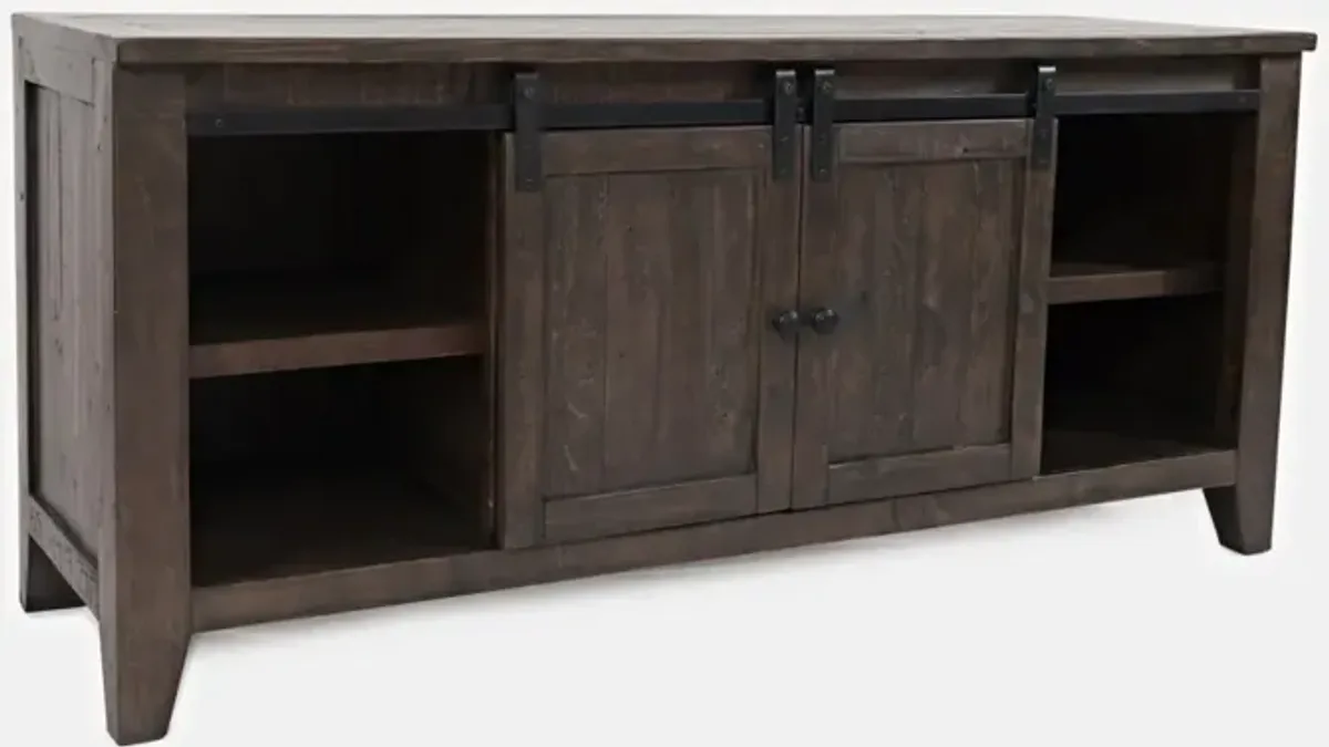 Jofran Madison County 60 Inch Barnwood Media Entertainment TV Stand