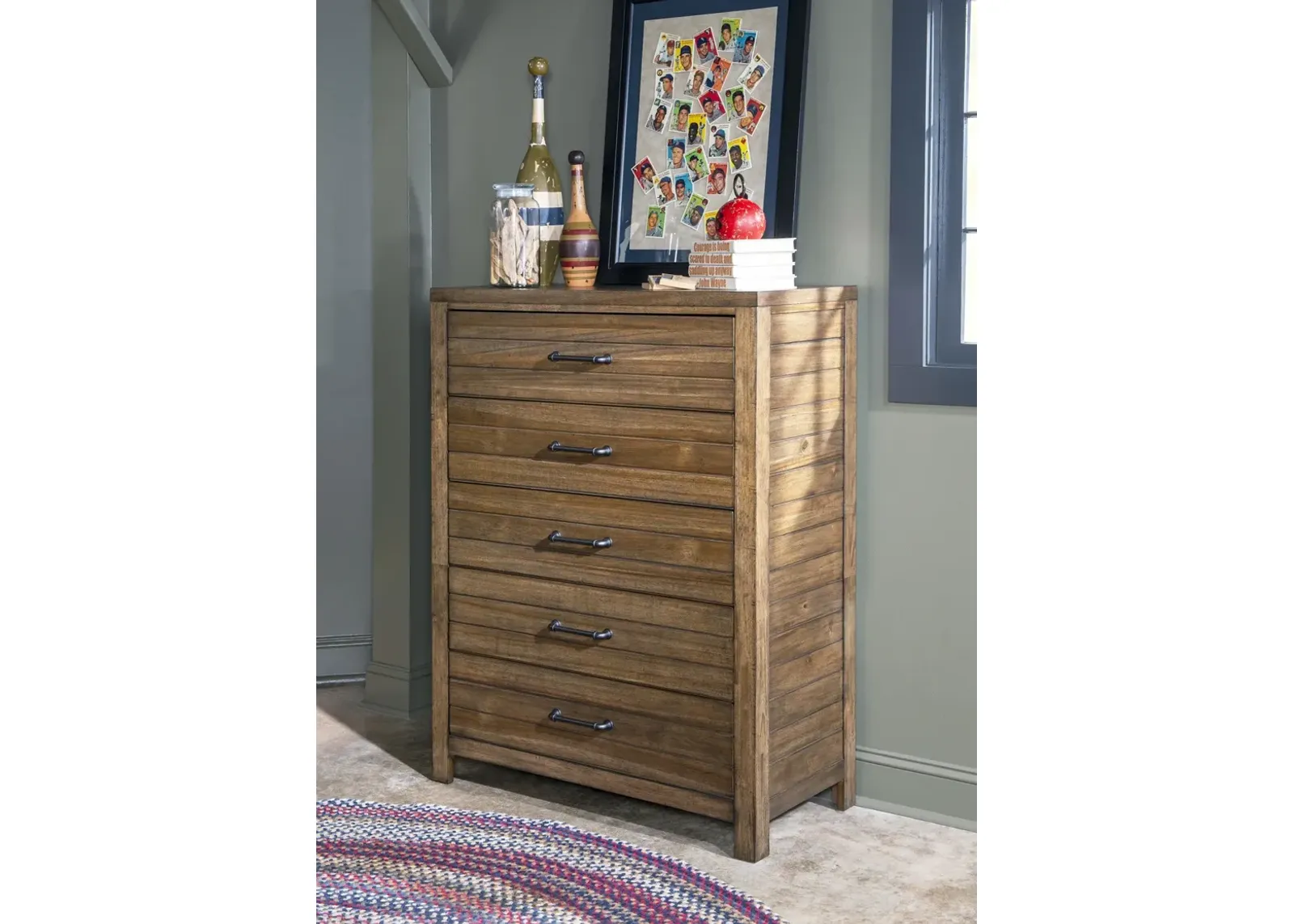 Kids/Teens Summer Camp Brown Drawer Chest